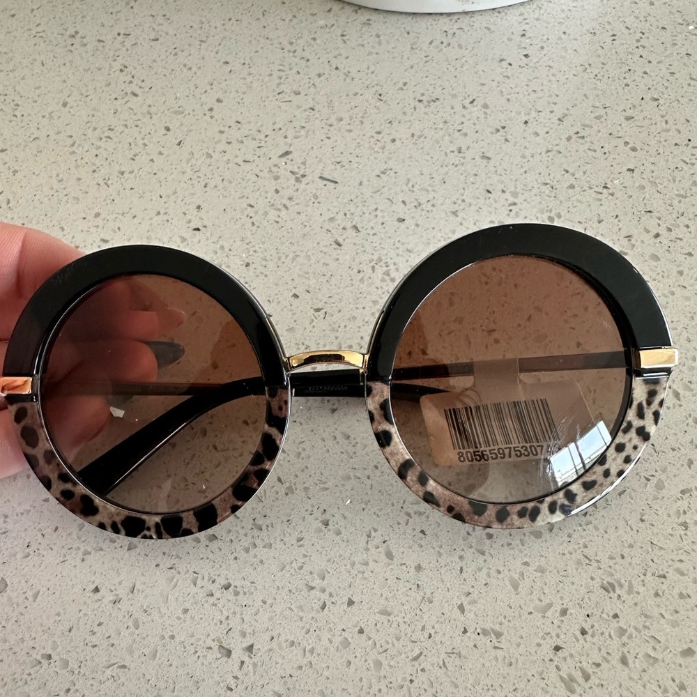 Dolce and Gabbana circular half print sunnies